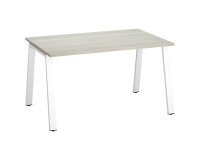 Bureau droit individuel chêne gris 140 x 80 cm, piétement métal - Arch