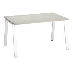 Bureau droit individuel chêne gris 140 x 80 cm, piétement métal - Arch