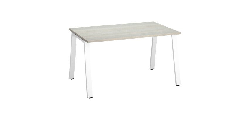 Bureau droit individuel chêne gris 140 x 80 cm, piétement métal - Arch