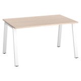 Bureau droit individuel chêne clair 140 x 80 cm, piétement métal - Arch