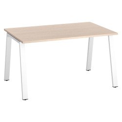 Bureau droit individuel chêne clair 140 x 80 cm, piétement métal - Arch