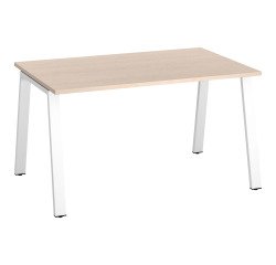 Bureau droit individuel chêne clair 140 x 80 cm, piétement métal - Arch