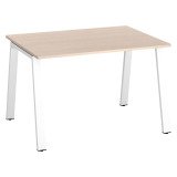 Bureau droit individuel chêne clair 120 x 80 cm, piétement métal - Arch