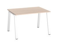Bureau droit individuel chêne clair 120 x 80 cm, piétement métal - Arch