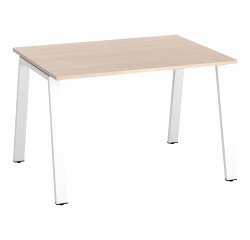 Bureau droit individuel chêne clair 120 x 80 cm, piétement métal - Arch