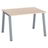 Bureau droit individuel chêne clair 120 x 80 cm, piétement métal - Arch