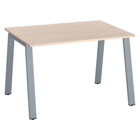 Bureau droit individuel chêne clair 120 x 80 cm, piétement métal - Arch