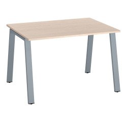 Bureau droit individuel chêne clair 120 x 80 cm, piétement métal - Arch