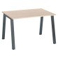 Bureau droit individuel chêne clair 120 x 80 cm, piétement métal - Arch