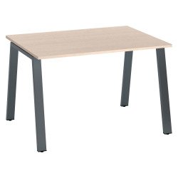 Bureau droit individuel chêne clair 120 x 80 cm, piétement métal - Arch