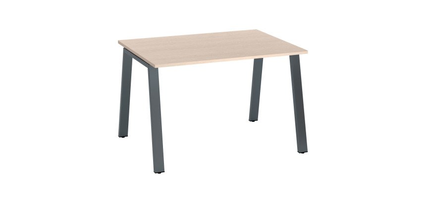 Straight desk ECLA, 80 cm deep, metal base