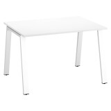 Bureau droit individuel blanc 120 x 80 cm, piétement métal - Arch