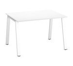 Bureau droit individuel blanc 120 x 80 cm, piétement métal - Arch