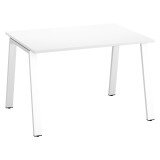 Bureau droit individuel blanc 120 x 80 cm, piétement métal - Arch