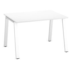 Bureau droit individuel blanc 120 x 80 cm, piétement métal - Arch