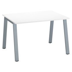 Bureau droit individuel blanc 120 x 80 cm, piétement métal - Arch