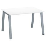Bureau droit individuel blanc 120 x 80 cm, piétement métal - Arch