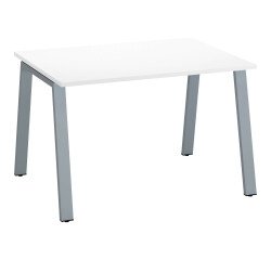 Bureau droit individuel blanc 120 x 80 cm, piétement métal - Arch