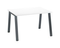 Straight desk ECLA white W 120 x D 80 cm metallic undercarriage anthracite finish