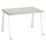 Bureau droit individuel chêne gris 120 x 80 cm, piétement métal - Arch