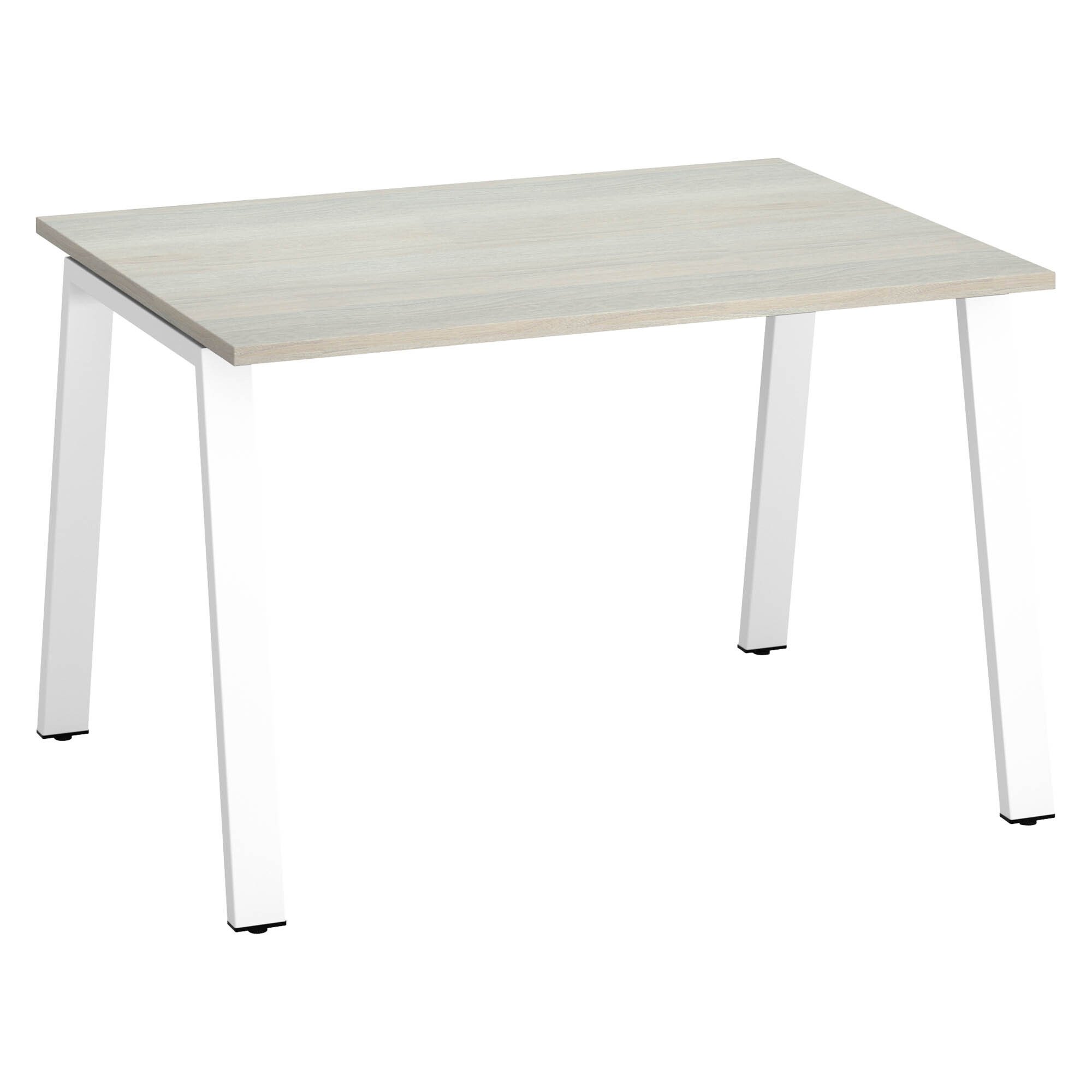Bureau droit individuel chêne gris 120 x 80 cm, piétement métal - Arch