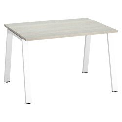Bureau droit individuel chêne gris 120 x 80 cm, piétement métal - Arch