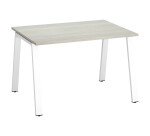 Bureau droit individuel chêne gris 120 x 80 cm, piétement métal - Arch