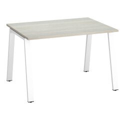 Bureau droit individuel chêne gris 120 x 80 cm, piétement métal - Arch