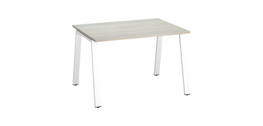 Bureau droit individuel chêne gris 120 x 80 cm, piétement métal - Arch