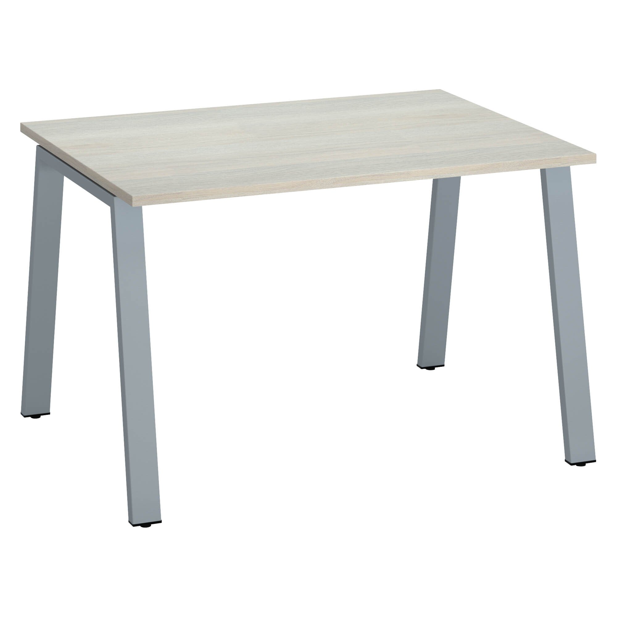 Bureau droit individuel chêne gris 120 x 80 cm, piétement métal - Arch