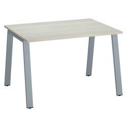 Bureau droit individuel chêne gris 120 x 80 cm, piétement métal - Arch