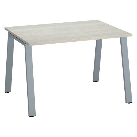 Bureau droit individuel chêne gris 120 x 80 cm, piétement métal - Arch