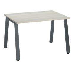 Bureau droit individuel chêne gris 120 x 80 cm, piétement métal - Arch