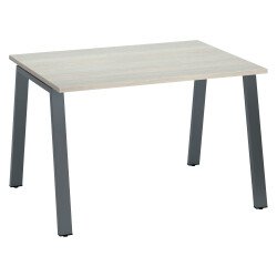 Bureau droit individuel chêne gris 120 x 80 cm, piétement métal - Arch