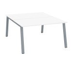 Pôle de 2 bureaux droits blanc L 140 x P 80 cm piétement métal - Arch