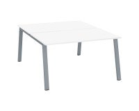 Pôle de 2 bureaux droits blanc L 140 x P 80 cm piétement métal - Arch