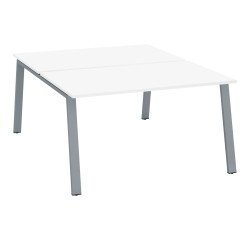 Pôle de 2 bureaux droits blanc L 140 x P 80 cm piétement métal - Arch