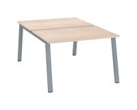 Pôle de 2 bureaux droits chêne clair L 120 x P 80 cm piétement métal - Arch