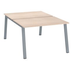 Pôle de 2 bureaux droits chêne clair L 120 x P 80 cm piétement métal - Arch