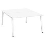 Pôle de 2 bureaux droits blanc L 140 x P 80 cm piétement métal - Arch