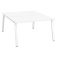 Pôle de 2 bureaux droits blanc L 140 x P 80 cm piétement métal - Arch