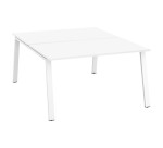 Pôle de 2 bureaux droits blanc L 140 x P 80 cm piétement métal - Arch