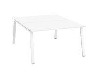 Pôle de 2 bureaux droits blanc L 140 x P 80 cm piétement métal - Arch