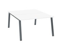 Pôle de 2 bureaux droits blanc L 140 x P 80 cm piétement métal - Arch