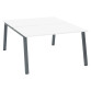 Pôle de 2 bureaux droits blanc L 140 x P 80 cm piétement métal - Arch
