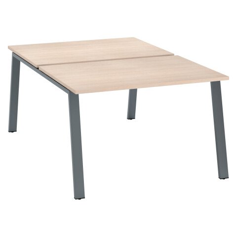 Conjunto de 2 mesas Ecla roble claro An 120 x Fon 80 cm patas metal antracita - elemento inicial
