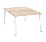 Pôle de 2 bureaux droits chêne clair L 120 x P 80 cm piétement métal - Arch