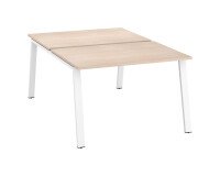 Pôle de 2 bureaux droits chêne clair L 120 x P 80 cm piétement métal - Arch