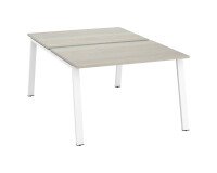 Pôle de 2 bureaux droits chêne gris L 120 x P 80 cm piétement métal - Arch