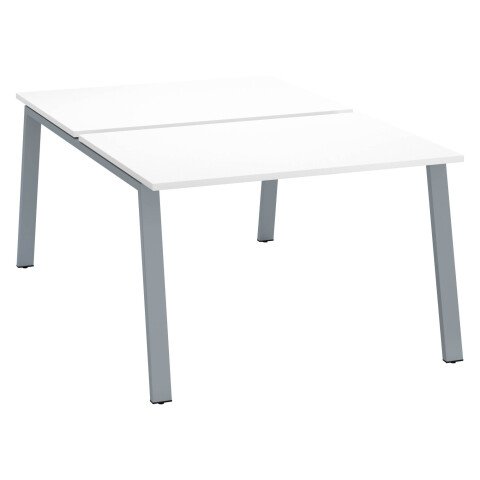 Conjunto de 2 mesas Ecla blancas An 120 x Fon 80 cm patas metal aluminio - elemento inicial
